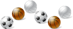 palloni da calcio, basket e volley