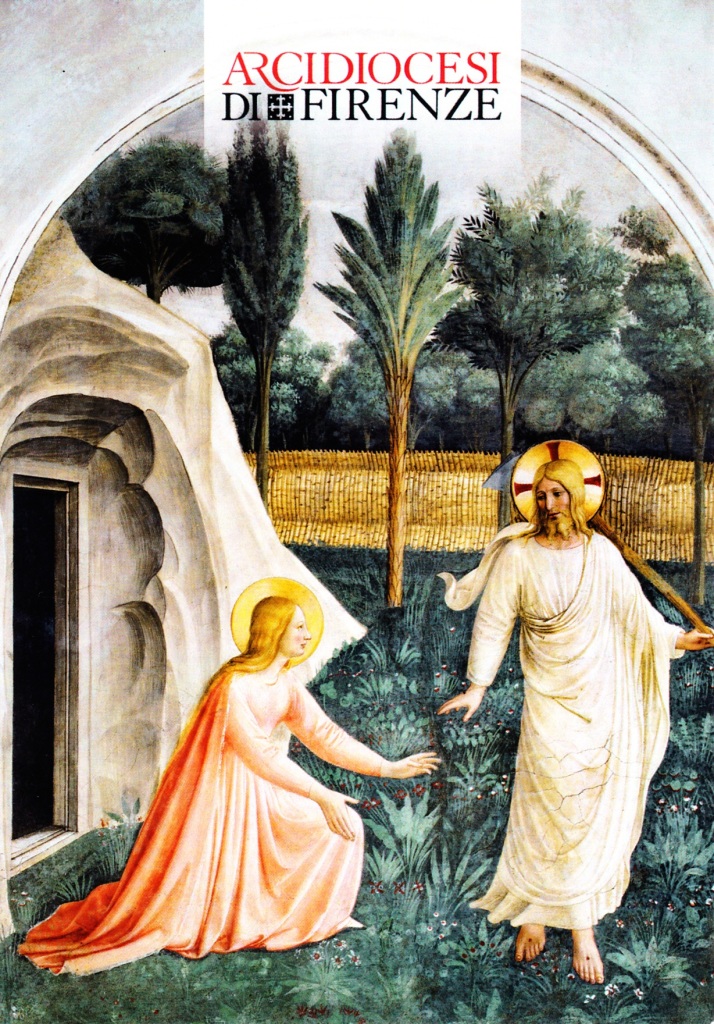 Mandato agli operatori pastorali, fronte: quadro del Beato Angelico 'Noli me tangere' a Firenze, nel Museo di San Marco
