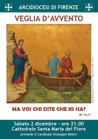 Veglia d'Avvento 2017 locandina, Duccio di Buoninsegna, La vocazione di Pietro e Andrea, 1308-1311 circa